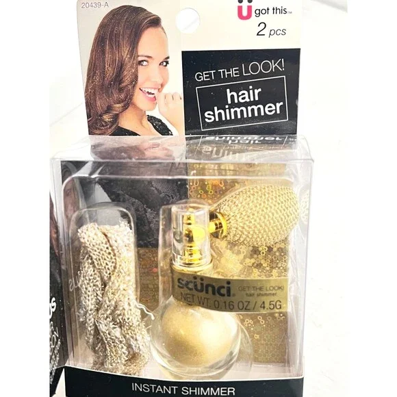 NIB Scunci Hair Shimmer Mist Spray GOLD Sparkling Accent Glitter Glimmer Ribbon - Picture 2 of 7